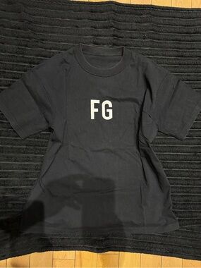Fear of God Kids Black Tee with White FG Logo